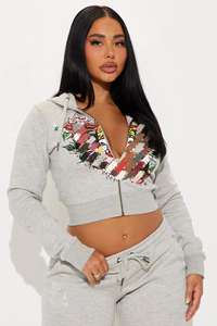 C0290 Setelan 2 Potong Celana Panjang Kasual Olahraga Rajut dengan Cetakan Huruf - Product Image 3