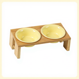 Comedero Elevado de Cerámica Natural para Mascotas con Platos Dobles de Cerámica Desmontables, Kit Ergonómico para Alimentación de Mascotas, Múltiples Opciones de Color - Product Image 2