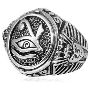 yunnique Men's Egyptian Eye <b>Ring</b> <b>Titanium</b> Steel Geometric Design Fashion Jewelry Gift - Product Image 1