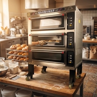 Four à pizza électrique commercial pour restaurants, hôtels et boulangeries - 3 niveaux, 9 plateaux, chauffage infrarouge lointain