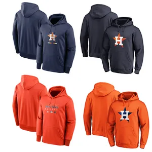 Hoodie pakaian olahraga pria longgar jaket Baseball Hoodie bisbol hangat Houston