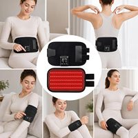 Ceinture de thérapie par lumière infrarouge pour soulager les douleurs dorsales, coussin chauffant sans fil 660 nm et 850 nm avec 6 niveaux d'intensité et réglages de minuterie, OEM
