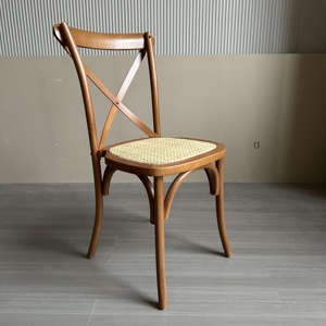 Katı ahşap yemek sandalyesi modern restoran rattan sandalye ahşap çapraz sandalye - Product Image 2