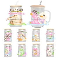 Autocollants UV DTF pour gobelets, motif animaux girly et style de vie sarcastique, imperméables, prêts à appliquer, pour bouteilles isothermes de 16 oz et projets DIY