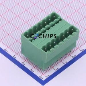 KF2EDGVH-5.0-2*7P Plug-in Terminal Block Through hole,P=5mm Connector Board-to-Board / Socket - Closed 2x7P 5mm Green - Product Image 1