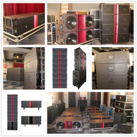 Altavoces profesionales, equipo de sonido de audio, altavoces line array de Iglesia, altavoces duales de 15 pulgadas con tres vías, altavoces de escenario