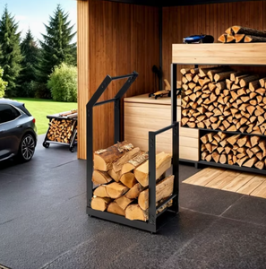 Porta Legna in Metallo Verniciato a Polvere per Interni, Supporto per Legna da Ardere per Caminetto - Product Image 3