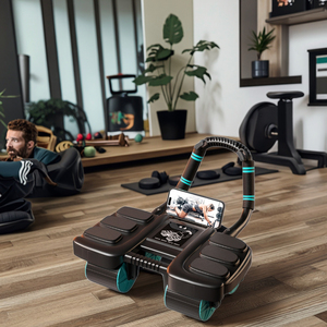 Ruota Addominale Automatica Multifunzione per Palestra, 4 Ruote con Rimbalzo, Supporto per Gomiti Ecologico, Pratica Ruota per Esercizi - Product Image 2