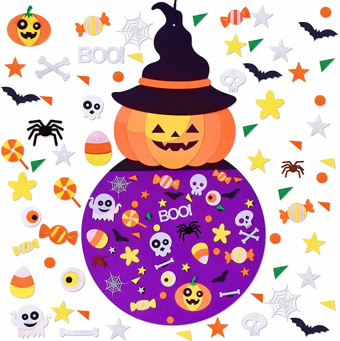 DIY Halloween Felt Pumpkin Witch Hanging Decorate Kids Halloween Party Ornaments