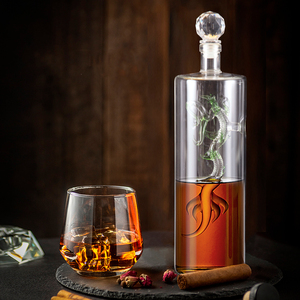 Hand Blown High Borosilicate Glass 750ML Glass Dragon Bottle for Gin Vodka Liquor Alcohol <strong>Tequila</strong> <strong>Reposado</strong> Whiskey - Product Image 5