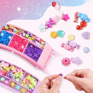 Boîte de rangement multi-couches créative arc-en-ciel DIY, ensemble de fabrication de bijoux pour filles avec accessoires de perles, jouet cadeau de Noël pour filles - Product Image 5