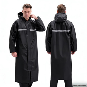 <span class=keywords><strong>Impermeable</strong></span> <span class=keywords><strong>Largo</strong></span> de PVC y Tela Oxford de Alta Calidad para <span class=keywords><strong>Hombre</strong></span>, Diseño con Capucha Reflectante, Logotipo Personalizado - Product Image 3