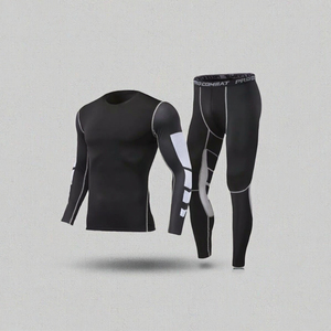 Ensemble de vêtements de sport pour hommes, couleur unie, débardeur respirant pour l'entraînement, avec pantalon de yoga et de course à taille haute, ensemble de vêtements de sport - Product Image 2