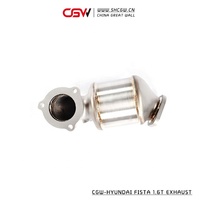 Silencieux d'échappement universel, son actif, en acier inoxydable, avec bouclier thermique, pour Hyundai fiesta 1.6T, MY 2018