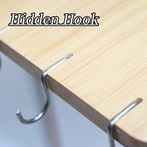 Three-tier kitchen condiment storage rack, bamboo multi-layer corner <b>shelf</b>, metal legs and hooks, <b>desktop</b> flower stand (export) - Product Image 4
