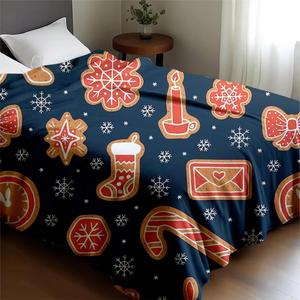 Christmas Christmas Tree Reindeer Gingerbread Flannel <b>Blanket</b> Throw <b>Blanket</b> Nap <b>Blanket</b> Xmas Gift Holiday Decor Super Soft - Product Image 1