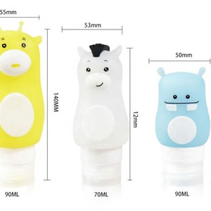Custom Size 40/50/60/70/80/90ml <b>Refillable</b> Silicone Travel <b>Hand</b> Sanitizer Bottles Reusable Silicone Squeeze Bottle for Toiletry - Product Image 4