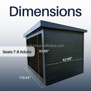 Sauna extérieur compact carré pour 2 personnes, chauffage infrarouge, écologique, en bois de fer, chauffage rapide, montage facile sans outils, <span class=keywords><strong>spa</strong></span> à domicile - Product Image 2