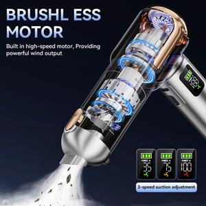 <span class=keywords><strong>Aspirateur</strong></span> de <span class=keywords><strong>voiture</strong></span> 2 en 1 sans fil, souffleur de poussière portable, dépoussiéreur d'air, moteur sans balais 18KPA, <span class=keywords><strong>aspirateur</strong></span> de <span class=keywords><strong>voiture</strong></span> miniature de type C rechargeable - Product Image 6