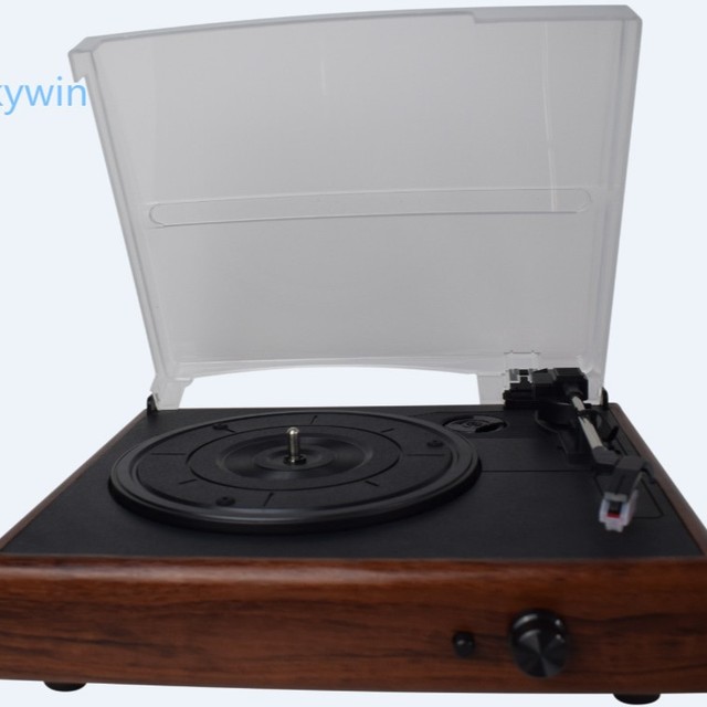 Phonograph Turntable 3-Speed Solid Wood Finish with USB Interface DC Power Floor Standing Record Player