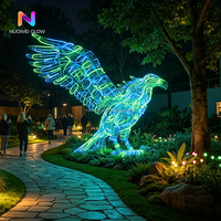Sculpture lumineuse d'oiseau NUOWEI GLOW, sculpture lumineuse d'oiseau 3D pour la décoration de visites nocturnes dans les zoos et parcs à thème
