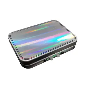NEW Holographic Coating Child Resistant Hinged Lid 5 Pack P Rolls CR Certified Tin Containers For Edibles Chocolate Bar