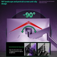 Support mural pour moniteur avec bras à ressort à gaz, hauteur réglable, inclinaison avant-arrière, extension, capacité de charge de 30 kg, compatible avec les moniteurs