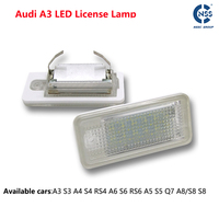 NSSC canbus LED lampe de plaque d'immatriculation de voiture blanc 6000K pour Audi A3 S3 A4 S4 B6 B7 A6 S6 A8 Q7