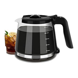 Jarra de Vidrio de Borosilicato Ecológica y Duradera de 12 Tazas y 1.8L Personalizada de Fábrica, Jarra Transparente para Café, <span class=keywords><strong>Cafetera</strong></span> <span class=keywords><strong>Oster</strong></span> - Product Image 1