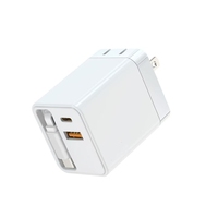 Chargeur mural 65W USB C PD 30W Bloc de charge rapide avec câble rétractable de type C 35W