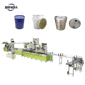 Línea de producción de máquina de fabricación de latas de cubo con mango de metal de hojalata