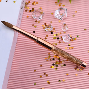 Kolinski-Juego de pinceles para <span class=keywords><strong>uñas</strong></span> acrílicas, mango de Metal líquido, color oro rosa, tamaño 8, 10, 12, 14, 16 y 18 - Product Image 1