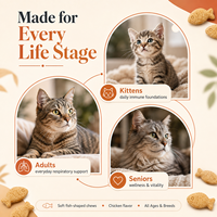 Complément avancé de L-Lysine pour chats avec colostrum et quercétine pour la vitalité respiratoire et le soutien immunitaire pour toutes les races de chats, 500 bouchées