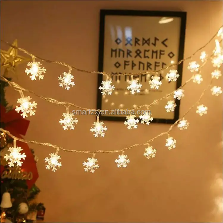 Amazon hot Christmas Decoration Snowflake Pendant LED Fairy String Light LED snowflake Christmas Light