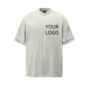 <span class=keywords><strong>Camiseta</strong></span> de verano 2025 para <span class=keywords><strong>hombre</strong></span>, marca de moda Retro americana, deconstrucción lavada, <span class=keywords><strong>bolsillo</strong></span> de viento funcional, suelta, sólida, personalizable - Product Image 1