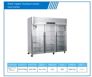 ตู้เย็นสแตนเลสขนาดใหญ่สามประตู ตู้แช่แข็งเชิงพาณิชย์ - Product Image 3