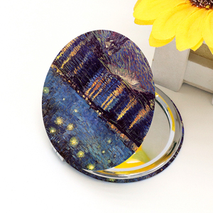 Tissu en velours miroir compact pliable double face avec logo personnalisé miroir de poche cosmétique miroir de poche en tissu - Product Image 1