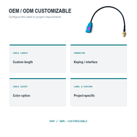 Câble adaptateur d'antenne de véhicule Fakra Z femelle vers SMA femelle 19cm RG174 à faible perte pour voiture GPS 4G LTE OEM ODM Vente en gros RoHS
