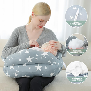 Adjustable Waist Strap Nursing <strong>Pillow</strong> Ergonomic <strong>Baby</strong> <strong>Feeding</strong> <strong>Pillows</strong> with Removable Washable Cotton Slipcover - Product Image 2