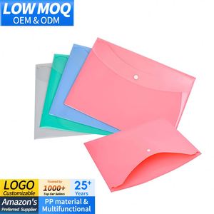 Factory Direct Sale Custom Multi-Color Waterproof PP Material Hand Account Storage <b>Folder</b> <b>A5</b> Size Button Bag - Product Image 1