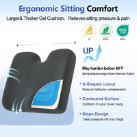 Coussin de fauteuil roulant en gel pour personnes âgées, coussin orthopédique pour soulager la sciatique, coussin de siège confortable en mousse à mémoire de forme pour fauteuils roulants