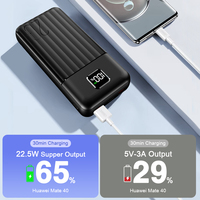 Batería Externa Portátil de Alta Capacidad de 10000 mAh con Pantalla LED ABS, Carga Rápida de 22.5 W, Doble USB