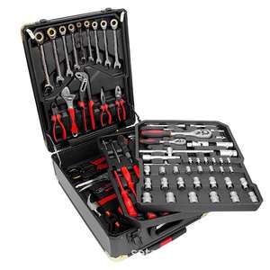 Kit d'<span class=keywords><strong>outils</strong></span> de 186 pièces avec <span class=keywords><strong>valise</strong></span> à tirer et boîte en aluminium quatre couches d'<span class=keywords><strong>outils</strong></span> de combinaison de quincaillerie - Product Image 5
