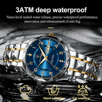 Montre pour homme Poedagar 858, montre de luxe étanche, lumineuse, date, semaine, quartz, acier inoxydable, Reloj Hombre, montre-bracelet pour homme