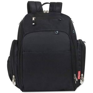 Sac à dos à couches noir portable grande capacité pour bébé, certifié BSCI, support OEM, personnalisable, multifonctionnel, haute qualité, pour voyage - Product Image 1