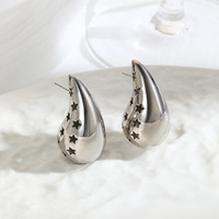 Changda pendientes de moda pendientes de acero inoxidable pvd 18 k bijoux en or goutte d'eau larme dupe boucles d'oreilles