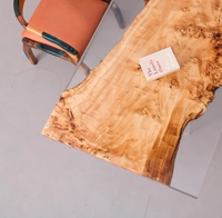Table à manger moderne en bois de peuplier avec résine époxy, hauteur réglable