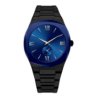 Vente directe du fabricant, montre pour homme en acier inoxydable à quartz, de luxe, étanche à 100 mètres, avec cristal saphir