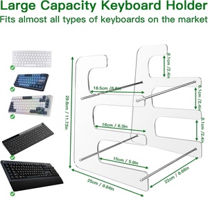 Hiện đại 3-Tier Acrylic Bàn phím chủ Máy tính để bàn tổ chức Lưu trữ giá cho cơ khí chơi game kệ hoặc văn phòng sử dụng hiển thị đứng - Product Image 2