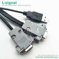 Cable divisor en forma de Y RS232 DB9 a ensamblaje de Cable de señal Serie USB
